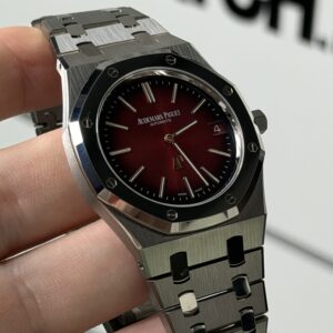 Audemars Piguet Royal Oak Red Sunburst Dial Stainless Steel Watch