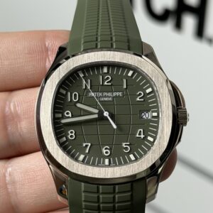 Patek Philippe Aquanaut Khaki Green Dial Rubber Strap Watch